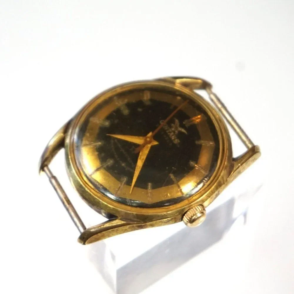 Vintage Gintars 21 Jewels Gold Filled Swiss Watch Metin Yildiz For Parts Repair